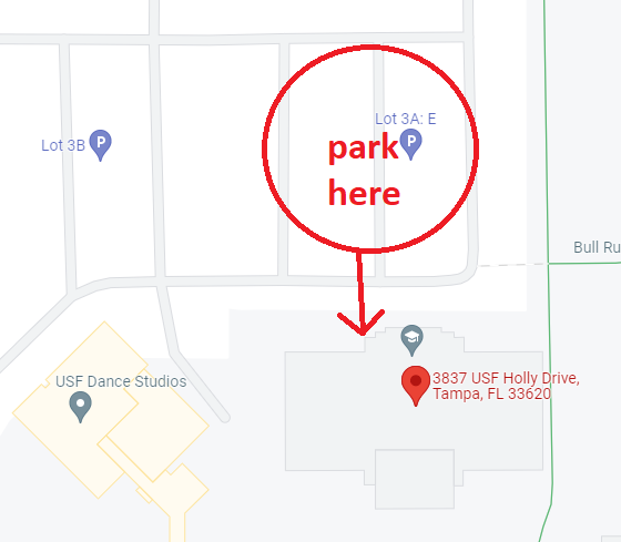Parking map for USF TAR 120
